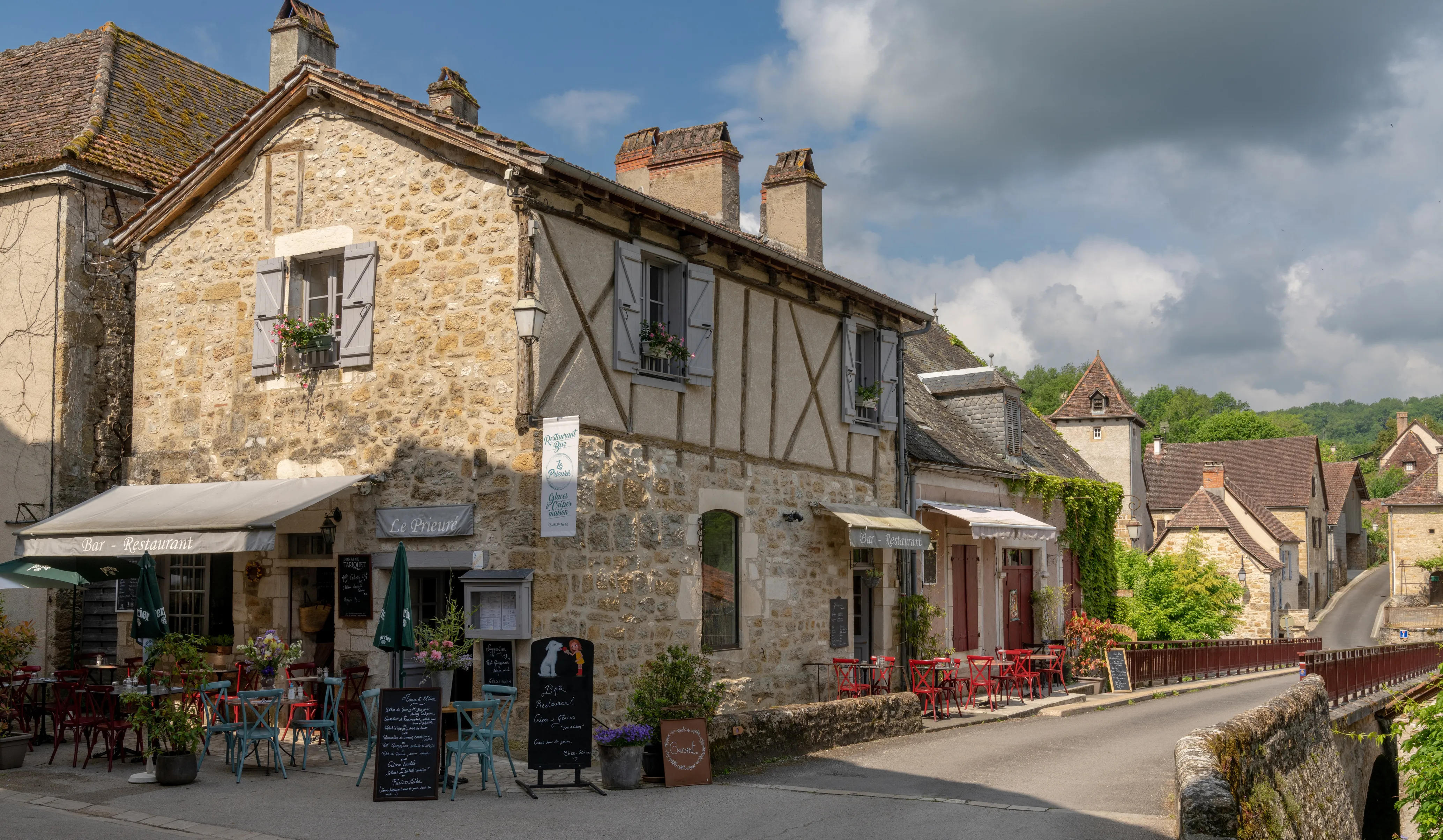 The medieval village of Carennac in the Dordogne Valley under autumn light